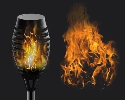 Lampe-solaire-exterieur-torche-flamme